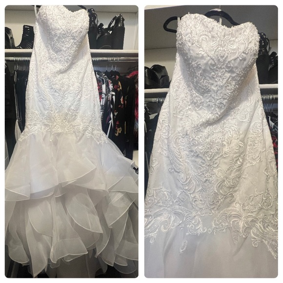 Oleg Cassini Mermaid Wedding Gown NWT - Picture 2 of 3